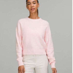 NWT Lululemon waist length crewneck sweater. Size 6 Strawberry Milkshake